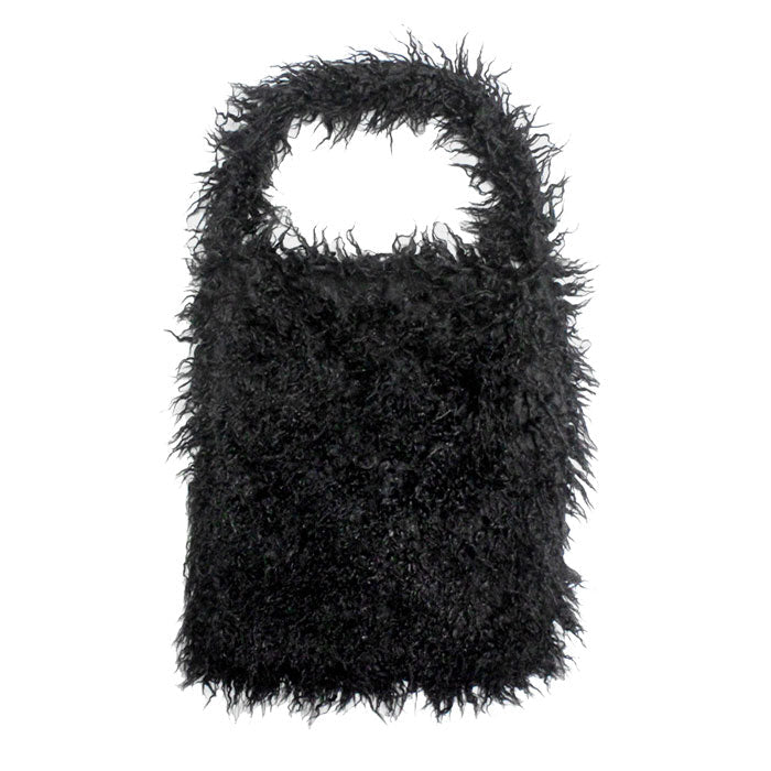 Solid Color Faux Fur Fringe Shoulder Bag by Madeline Love