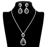 Teardrop Accented Rhinestone Necklace by Madeline Love