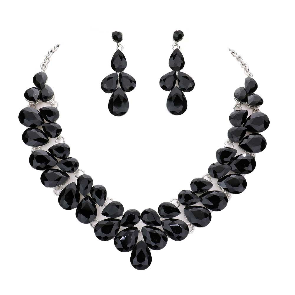 Teardrop Stone Cluster Evening Necklace by Madeline Love