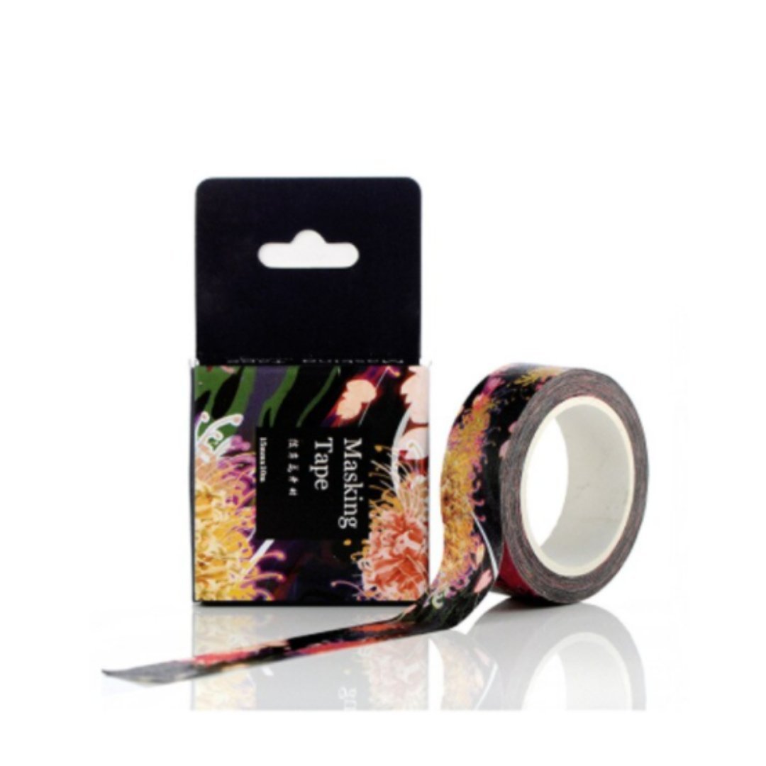 Black Tropics Washi Tape | Gift Wrapping and Craft Tape by The Bullish Store