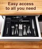 Black Silverware Tray by Royal Craft Wood