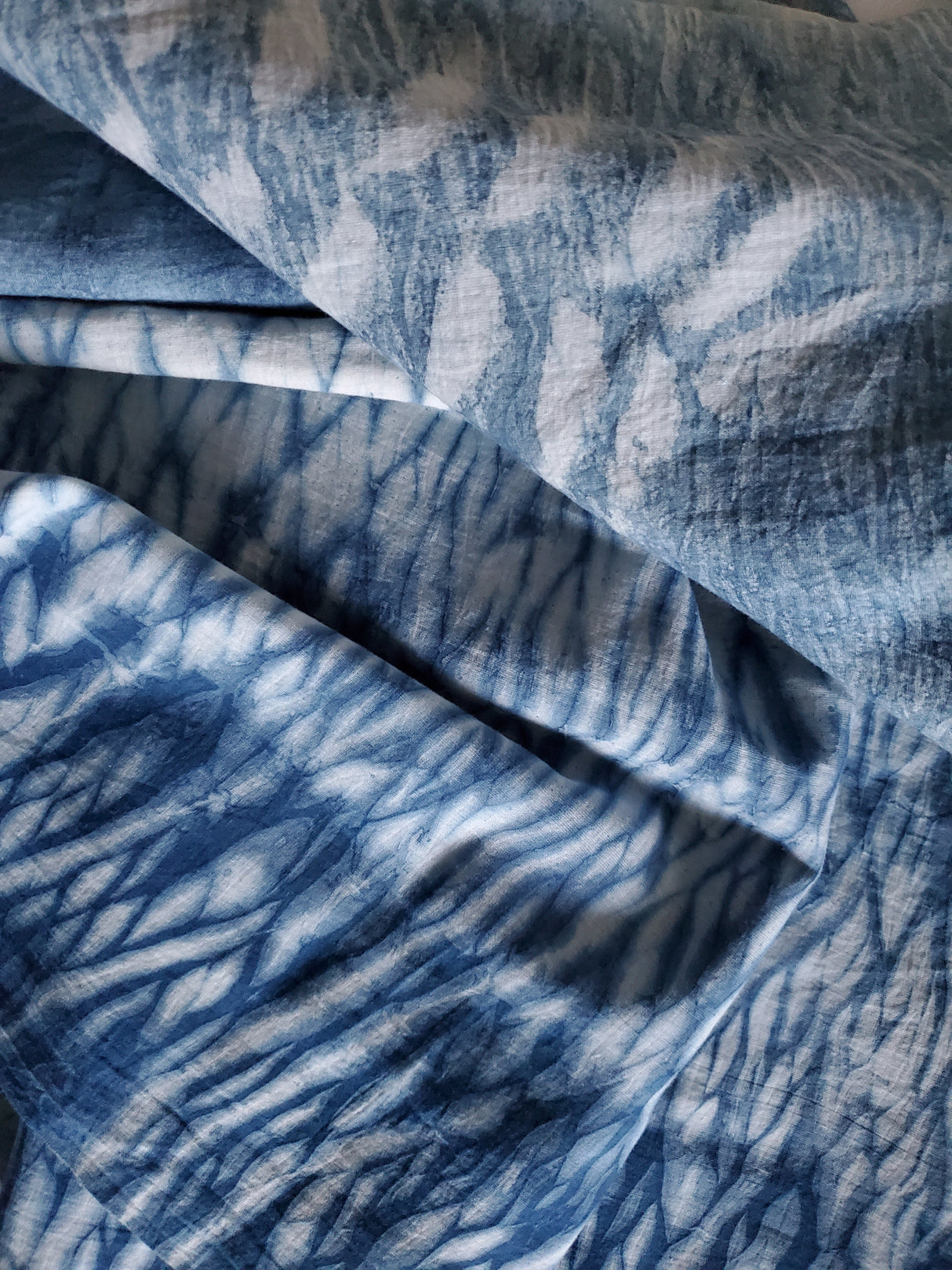 Indigo Dyed Hand Printed Cotton Fabric by OMSutra