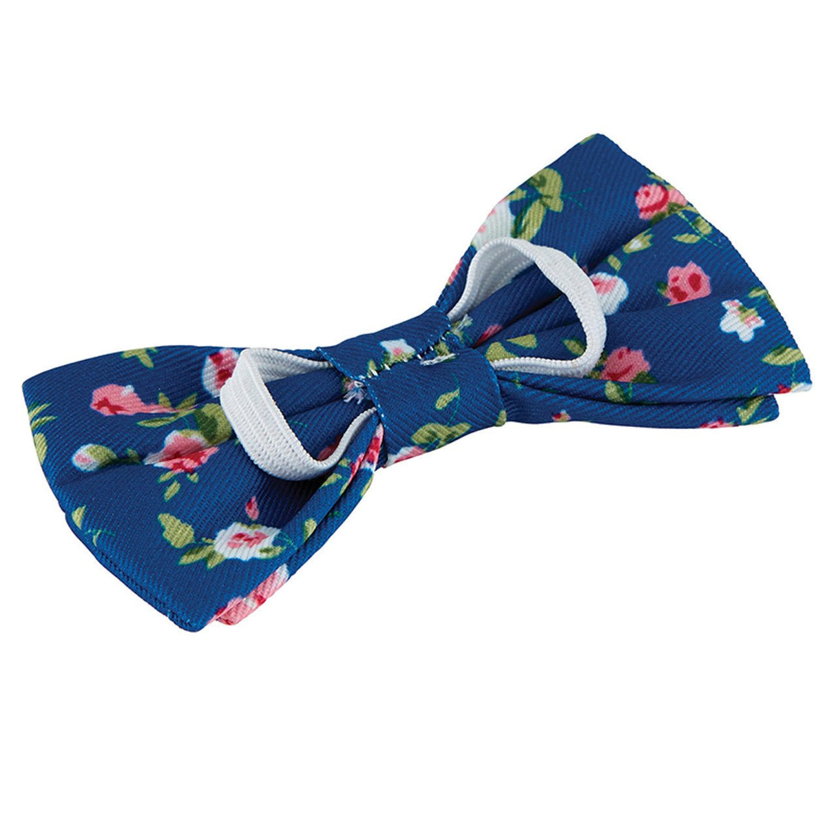 Blue Floral Pet Bow Tie | Dog or Cat Fancy Bowtie Attaches to Collar by The Bullish Store