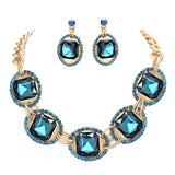 Pave Trim Glass Crystal Link Necklace by Madeline Love