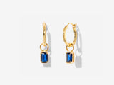 Sapphire Baguette Earrings Charm by Little Sky Stone