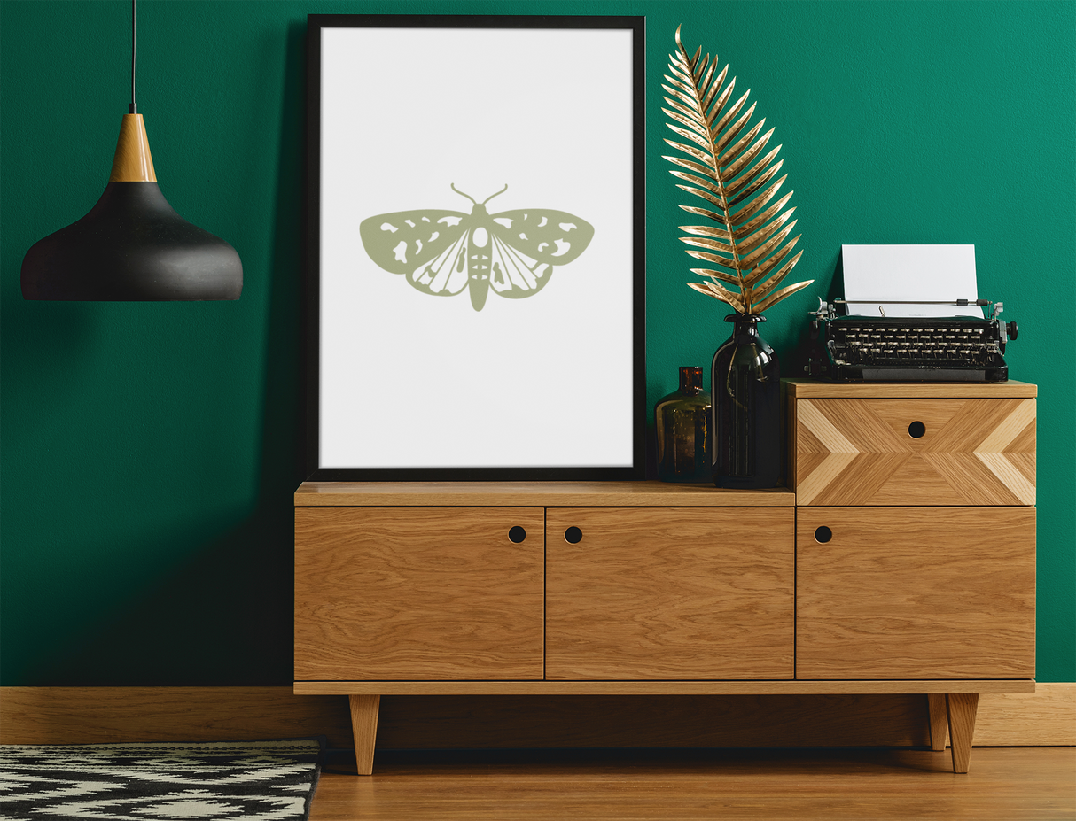 Boho Moth 2022 Boho Hippie Simple Home Wall Decor Print by WinsterCreations™ Official Store