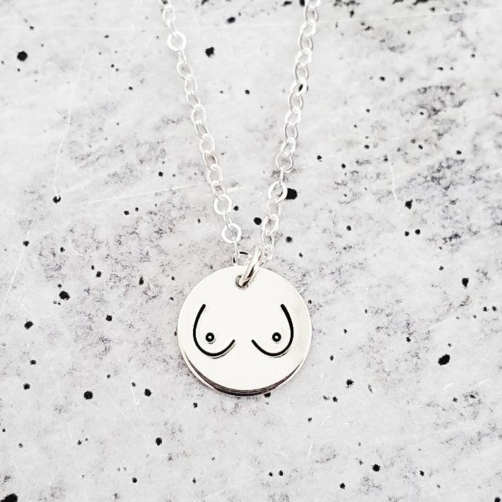 Boobs Disc Necklace by Salt and Sparkle