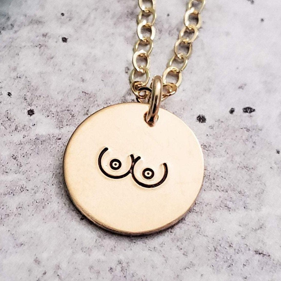 Boobs Disc Necklace by Salt and Sparkle