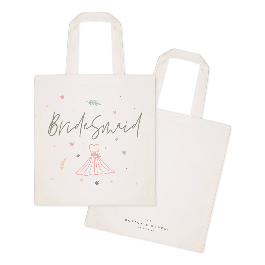 Floral Bridesmaid Wedding Cotton Canvas Tote Bag by The Cotton & Canvas Co.