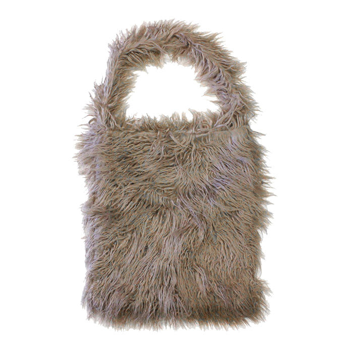 Solid Color Faux Fur Fringe Shoulder Bag by Madeline Love