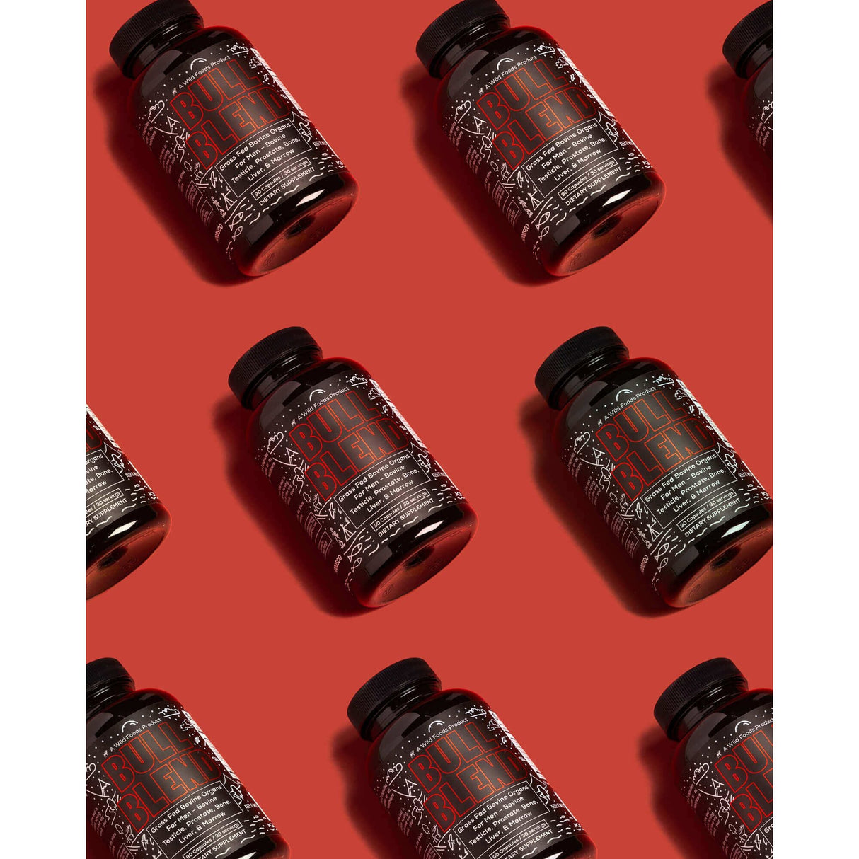 The Wild Man Stack: Bull Blend Organs Complex + Wild Man Herbal Mineral Natural Testosterone Support by Wild Foods