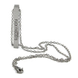 Burn the Patriarchy 🔥 Fuck Fascists Stainless Steel Bar Necklace | Minimalist Feminism Pendant Engraved on Two Sides by The Bullish Store