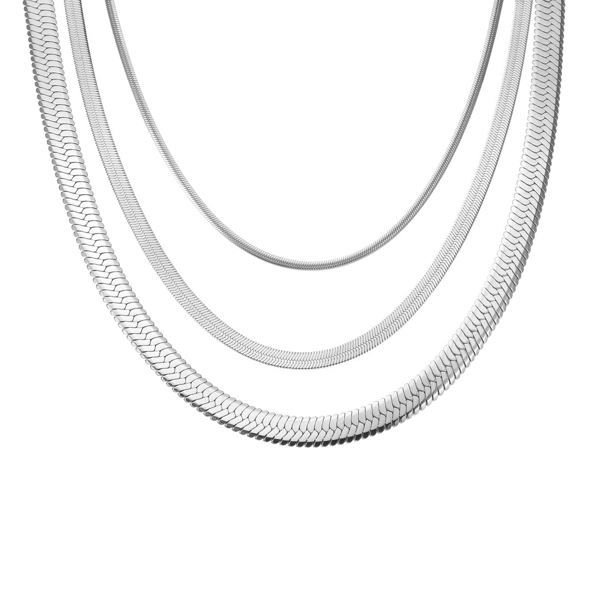 C006W B.Tiff 6mm Herringbone Chain Necklace by B.Tiff New York