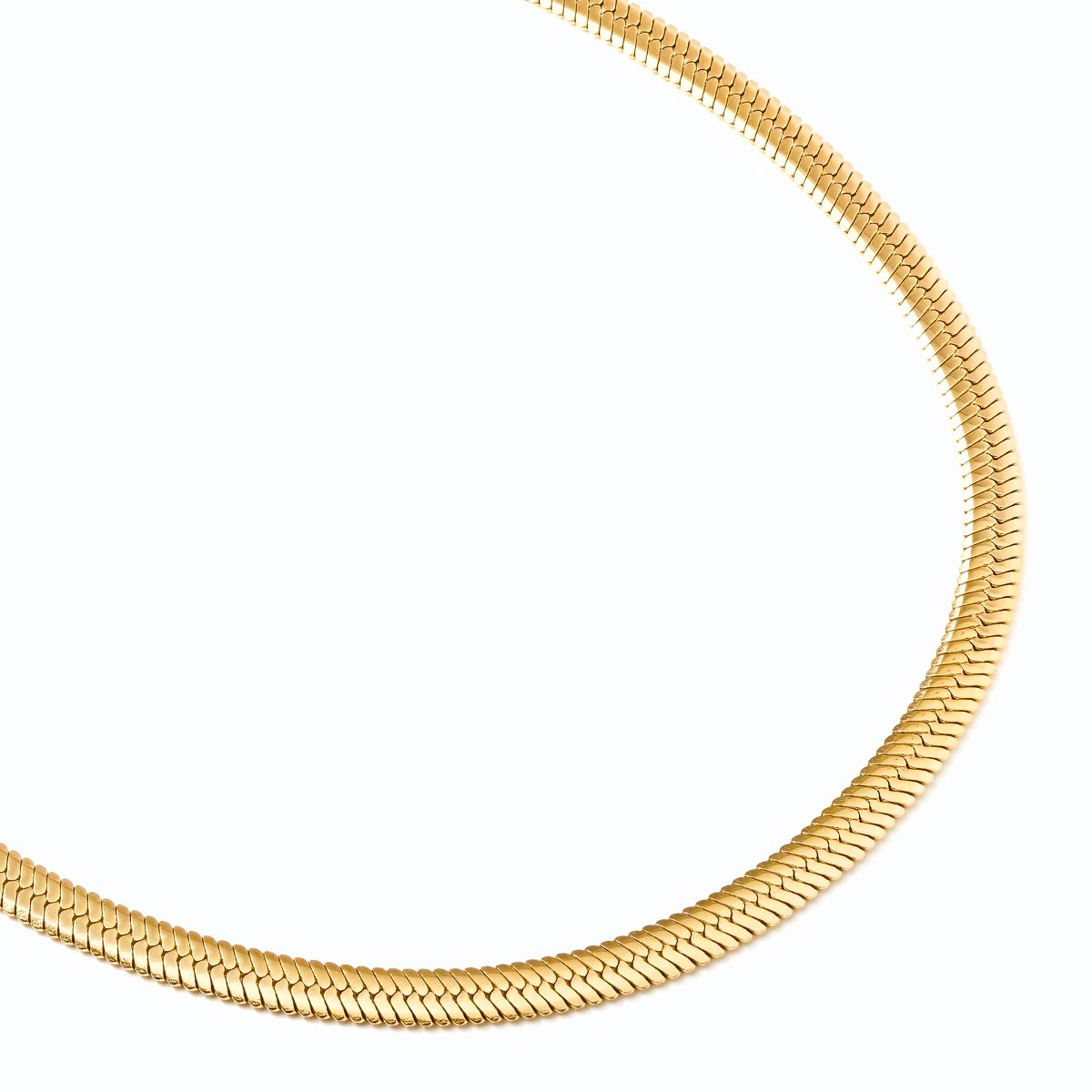 C004G B.Tiff 4mm Herringbone 18K Gold Plated Chain Necklace by B.Tiff New York