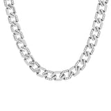 C101W B.Tiff Pavé High Polish Flat Angular Cuban Link Necklace by B.Tiff New York