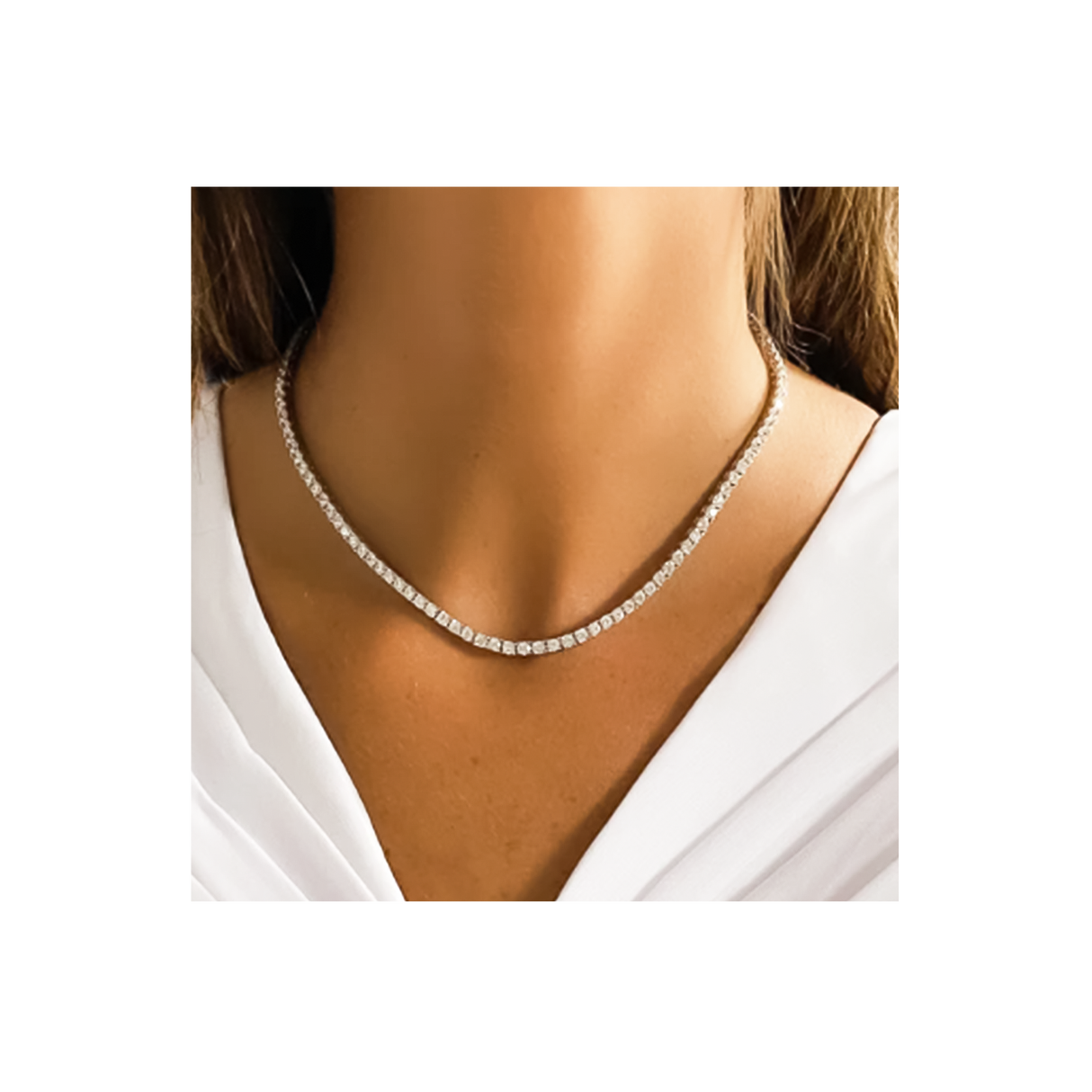 C103W B.Tiff 3mm Tennis Necklace by B.Tiff New York