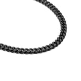 C138B B.Tiff 8mm Black Flat Cuban Link Necklace by B.Tiff New York