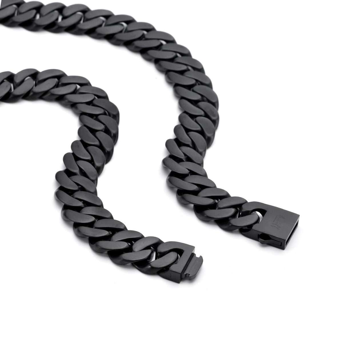 C160B B.Tiff 16mm Black Flat Cuban Link Necklace by B.Tiff New York