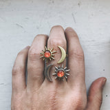 Sun and Moon Sculptural Statement Ring by Yugen Handmade