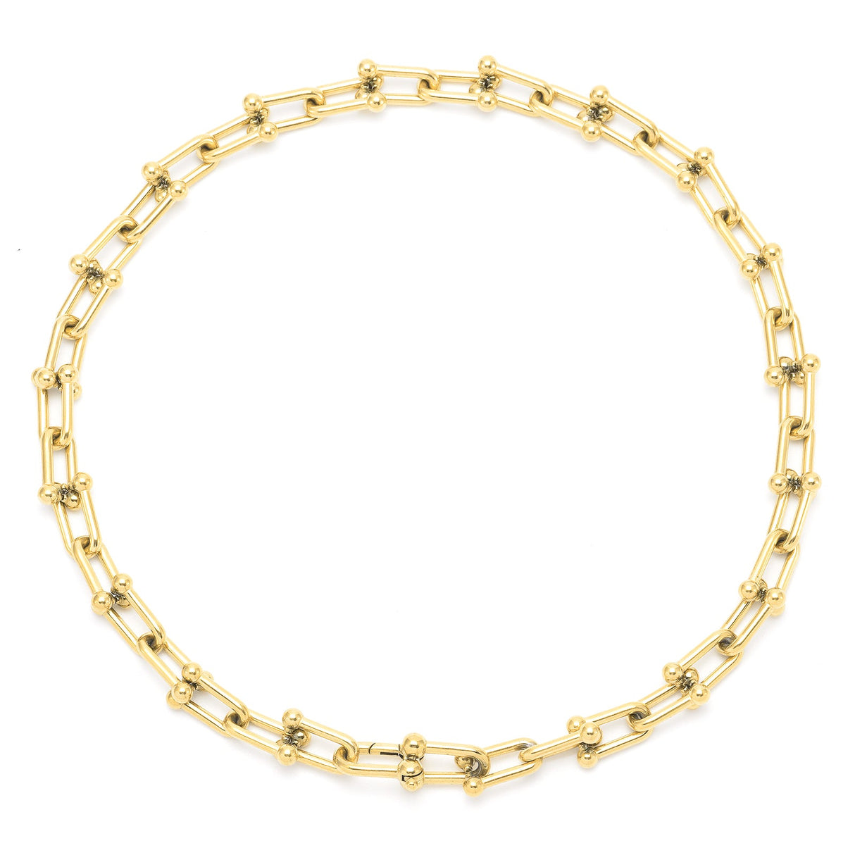 C525G B.Tiff Gold Horseshoe Link Chain Necklace by B.Tiff New York