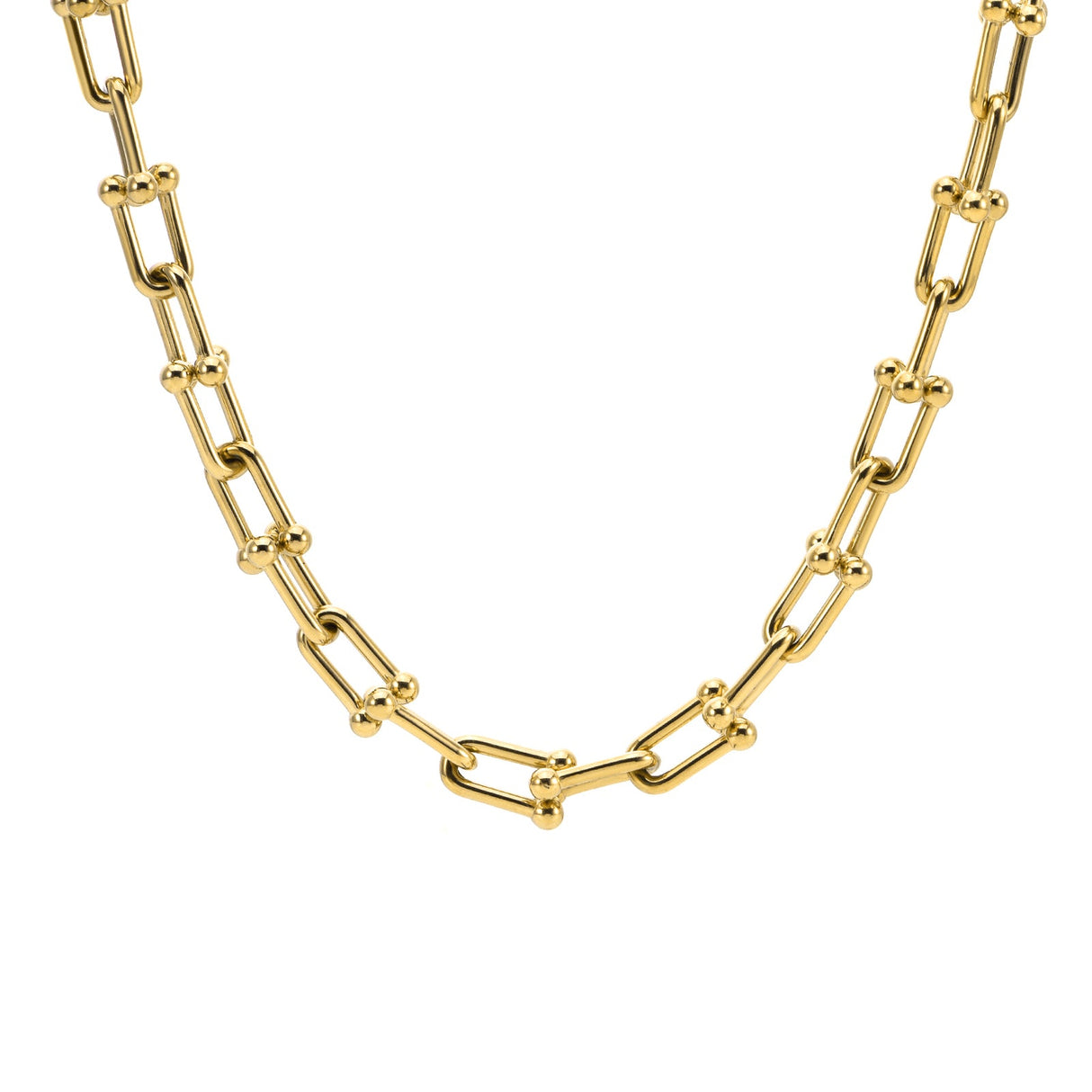 C525G B.Tiff Gold Horseshoe Link Chain Necklace by B.Tiff New York