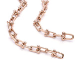 C525RG B.Tiff Rose Gold Horseshoe Link Chain Necklace by B.Tiff New York