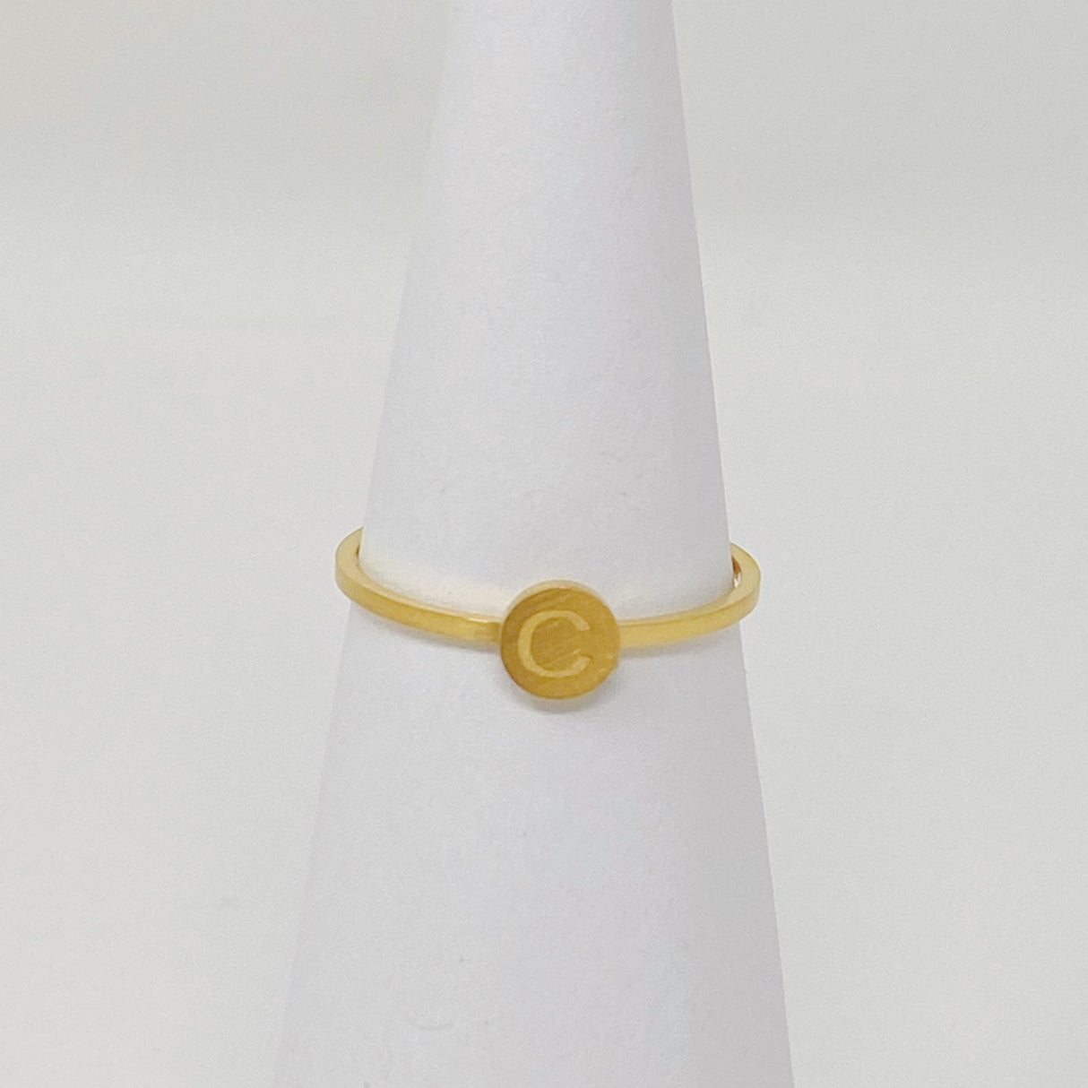 Tiny Initial Ring by Ellisonyoung.com