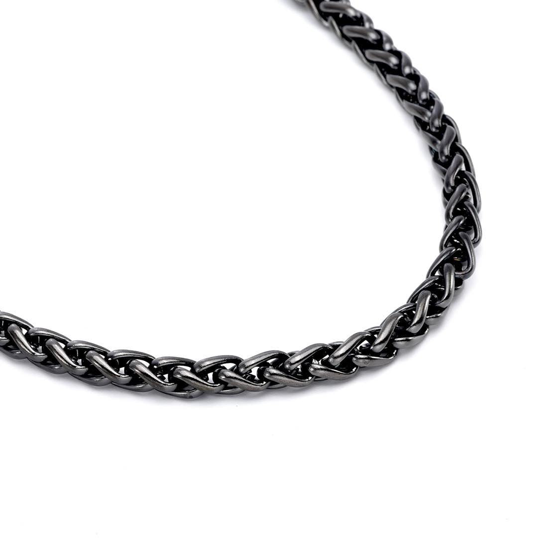 C550GM B.Tiff French Braid Gun Metal Chain Necklace by B.Tiff New York