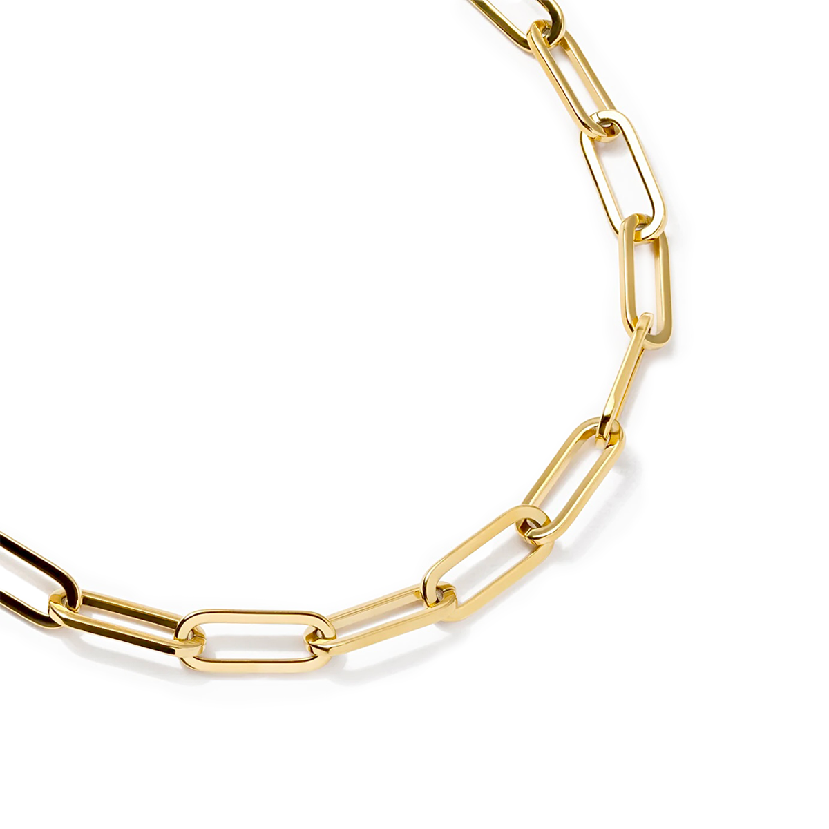 C860G B.Tiff "Jemma" Paperclip Flat Long Adjustable Link Gold Plated Necklace by B.Tiff New York