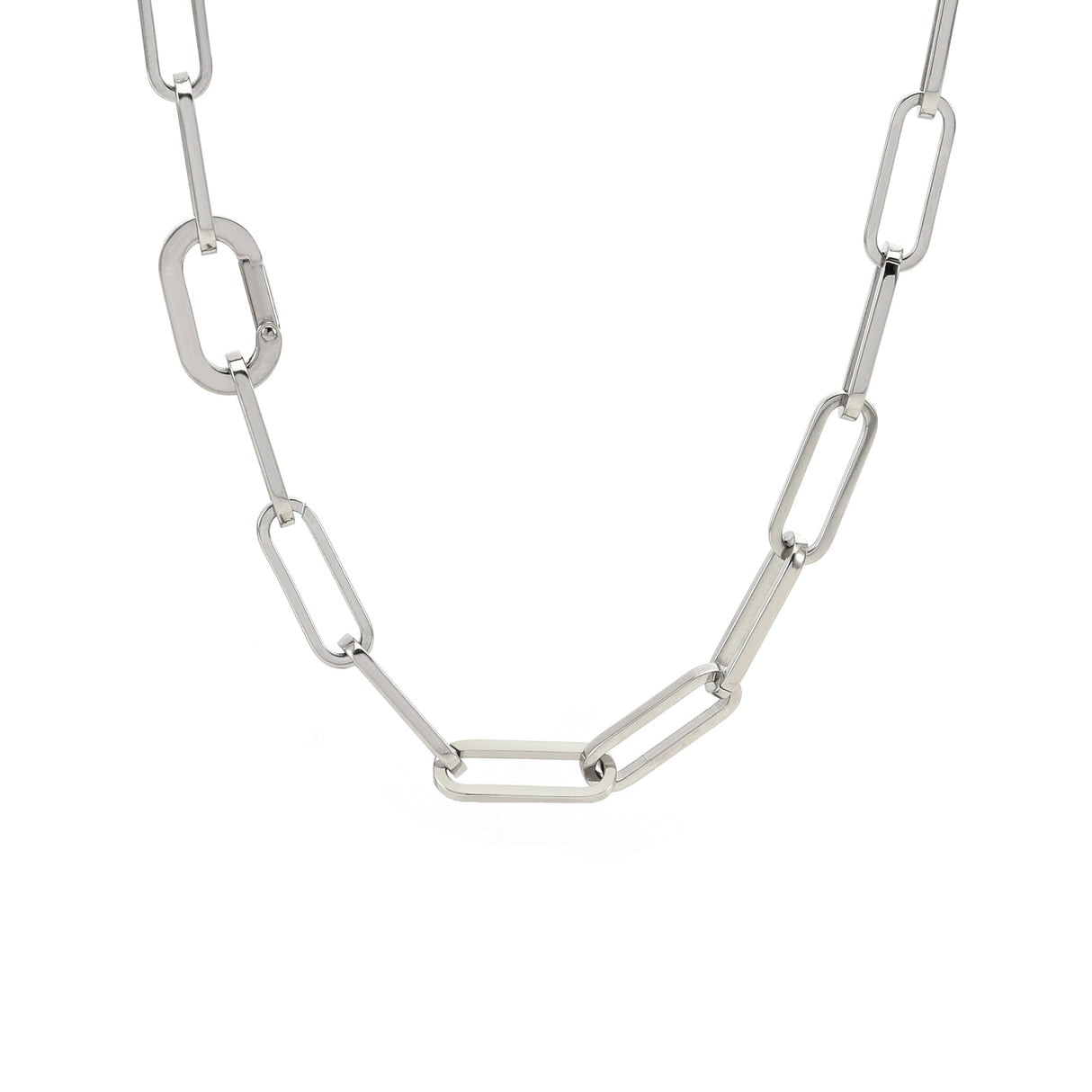 C860W B.Tiff "Jemma" Paperclip Flat Long Adjustable Link Necklace by B.Tiff New York