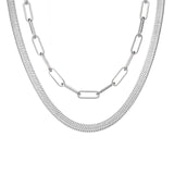 C860W B.Tiff "Jemma" Paperclip Flat Long Adjustable Link Necklace by B.Tiff New York