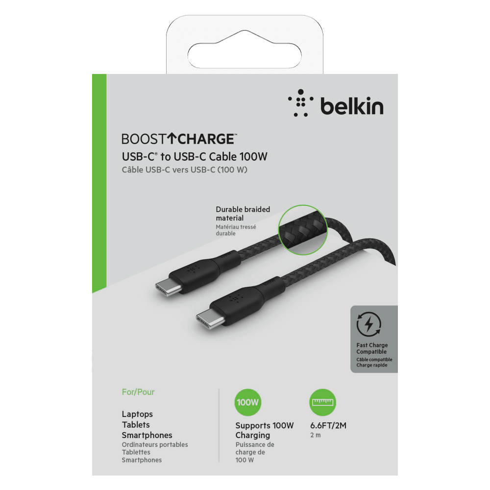 Belkin Braided 100W USB C 2.0 to USB C 2.0 Cable 2m by Belkin