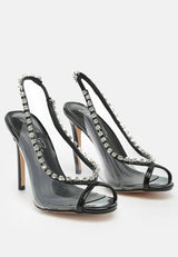 camarine diamante embellished clear high heels by London Rag