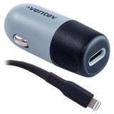 Ventev 20W USB C PD Car Charger and C to Apple Lightning Cable Gray by Ventev