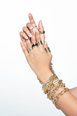 CELESTE DOUBLE CHAIN RING by eklexic jewelry