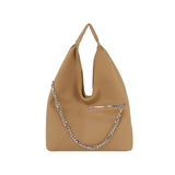 Chain zipper detail hobo by Handbag Factory