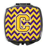 Letter C Chevron Purple and Gold  Compact Mirror CJ1041-CSCM by Caroline's Treasures