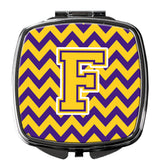 Letter F Chevron Purple and Gold Compact Mirror CJ1041-FSCM by Caroline's Treasures