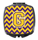 Letter G Chevron Purple and Gold Compact Mirror CJ1041-GSCM by Caroline's Treasures