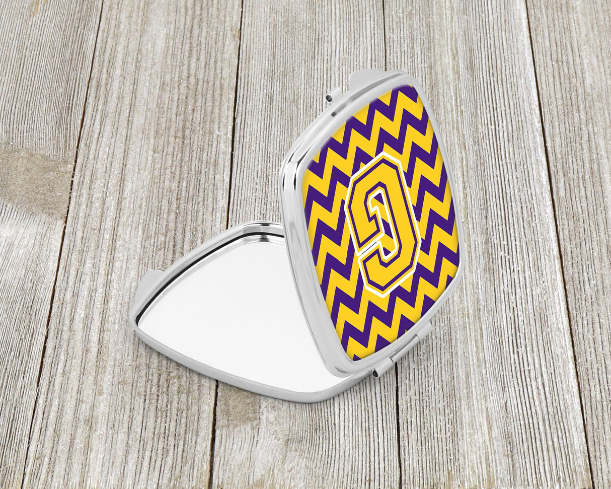 Letter G Chevron Purple and Gold Compact Mirror CJ1041-GSCM by Caroline's Treasures