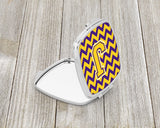 Letter J Chevron Purple and Gold Compact Mirror CJ1041-JSCM by Caroline's Treasures