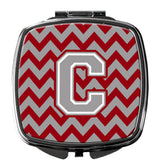 Letter C Chevron Crimson and Grey   Compact Mirror CJ1043-CSCM by Caroline's Treasures