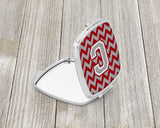 Letter C Chevron Crimson and Grey   Compact Mirror CJ1043-CSCM by Caroline's Treasures