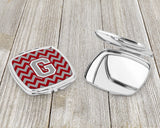 Letter G Chevron Crimson and Grey   Compact Mirror CJ1043-GSCM by Caroline's Treasures