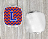 Letter L Chevron Orange and Blue Compact Mirror CJ1044-LSCM by Caroline's Treasures