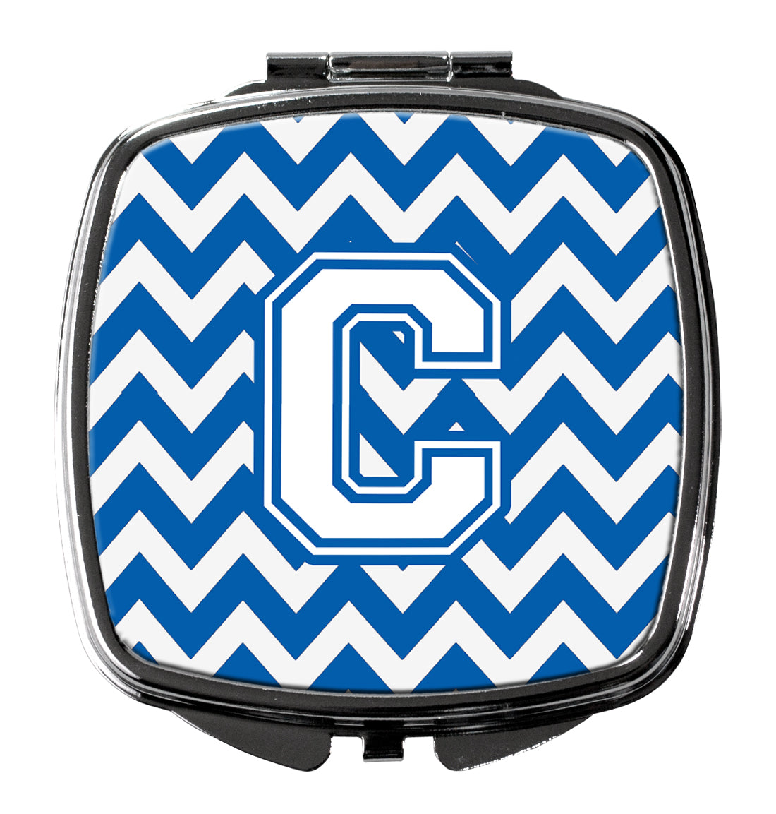 Letter C Chevron Blue and White Compact Mirror CJ1045-CSCM by Caroline's Treasures