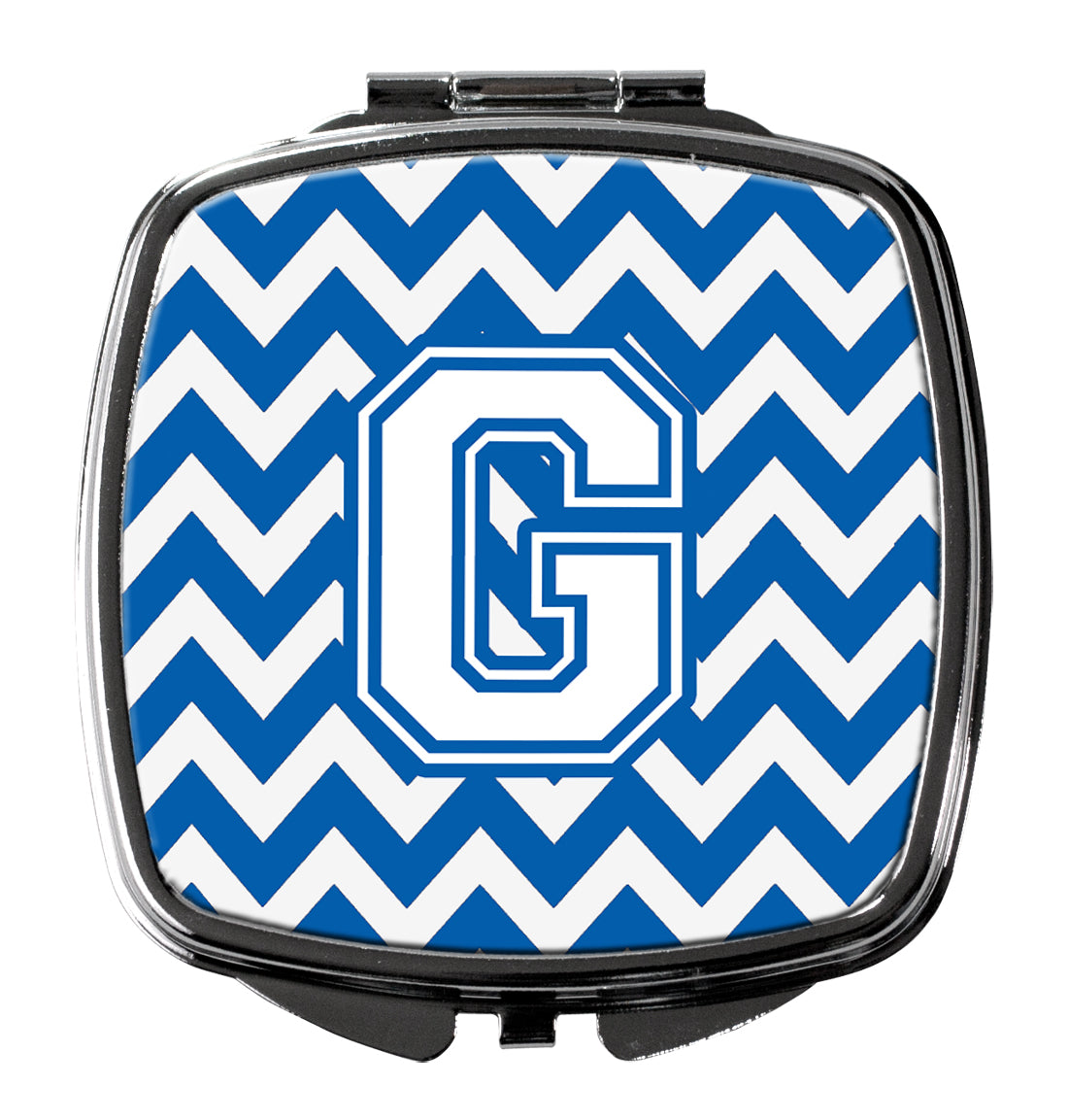 Letter G Chevron Blue and White Compact Mirror CJ1045-GSCM by Caroline's Treasures