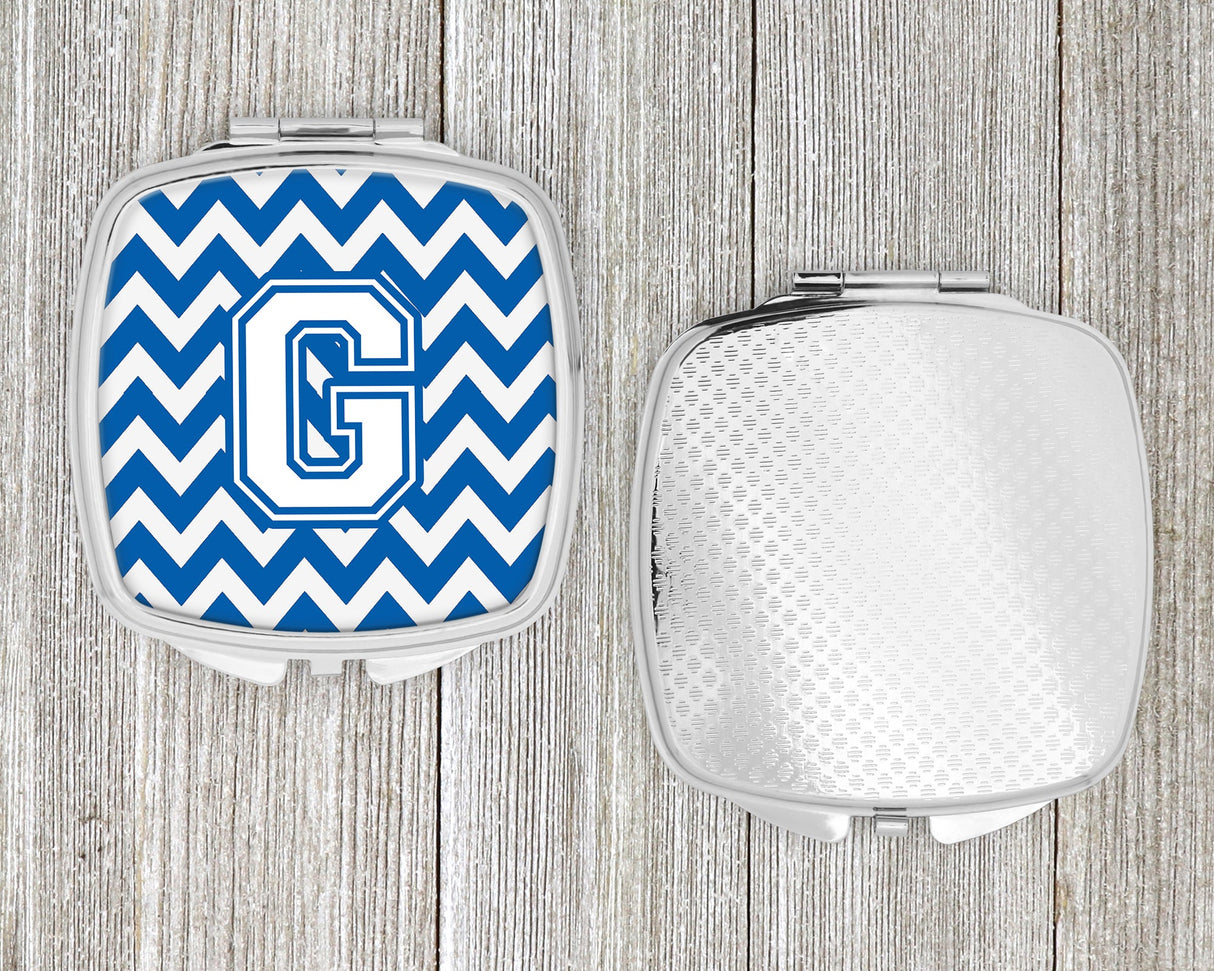 Letter G Chevron Blue and White Compact Mirror CJ1045-GSCM by Caroline's Treasures