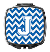 Letter J Chevron Blue and White Compact Mirror CJ1045-JSCM by Caroline's Treasures