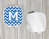 Letter M Chevron Blue and White Compact Mirror CJ1045-MSCM by Caroline's Treasures